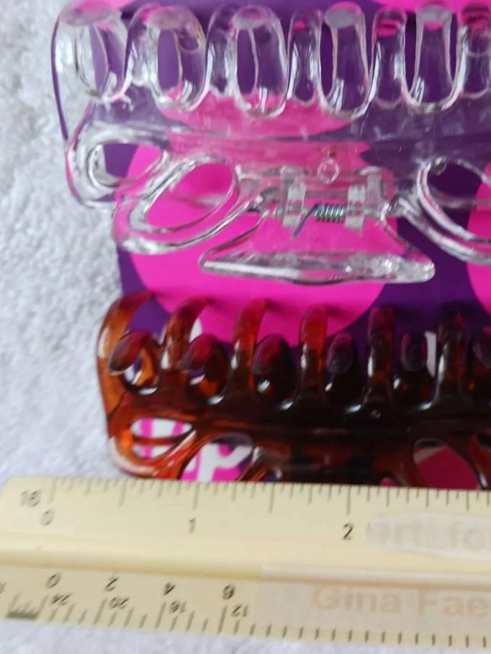 3 Goody Large Claw Clips Hair Jaw Glossy Plastic Black Clear Tortoiseshell Brown